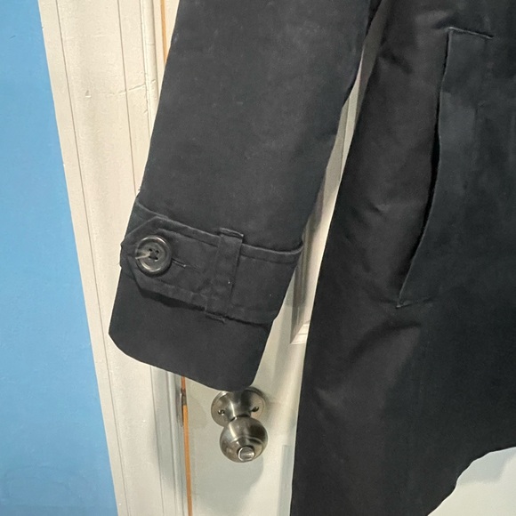 L. L. Bean Black Wool Lined Trench Coat Jacket | Size M - Picture 5 of 9
